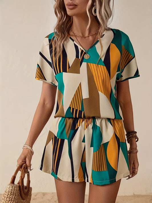 Women's Summer Elegant Patchwork Set
